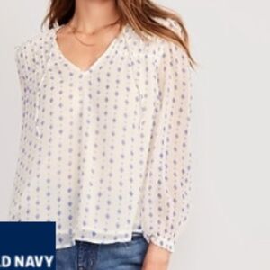 NWT Chiffon Smocked Poet Swing Blouse, Size XL